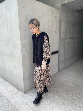 「Firsthand（ファーストハンド）のアイテム（ブーツ）」を使った、YUKAさん（レディース・167cm）の秋コーディネート