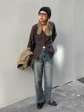 「アイテム（帽子）」を使った、YUKAさん（レディース・167cm）の秋コーディネート