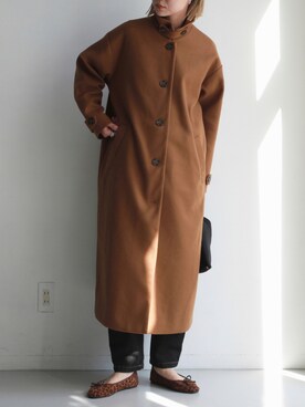 「feepur（フェピュール）のアイテム（ステンカラーコート）」を使った、YUKAさん（レディース・167cm）の秋コーディネート
