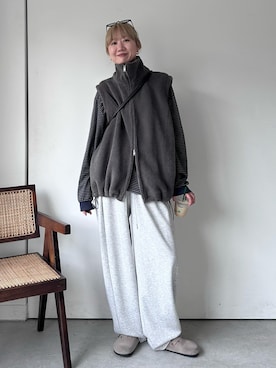 「スウェットパンツ」｜YUKAさん（レディース・167cm）の秋コーディネート