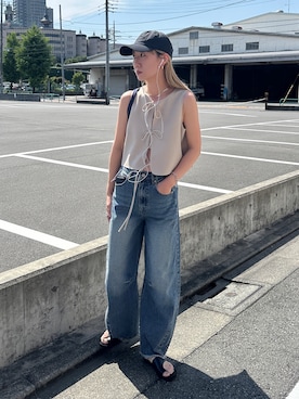 「ANGIE（アンジー）のアイテム（シューズ）」を使った、YUKAさん（レディース・167cm）の夏コーディネート