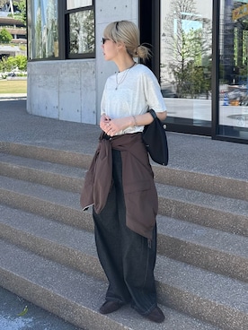 「feepur（フェピュール）のアイテム（パンツ）」を使った、YUKAさん（レディース・167cm）の春コーディネート