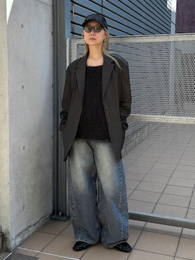 「アイテム（キャップ）」を使った、YUKAさん（レディース・167cm）の春コーディネート