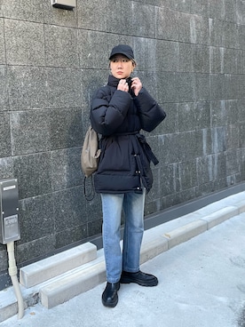「Firsthand（ファーストハンド）のアイテム（ブーツ）」を使った、YUKAさん（レディース・167cm）の冬コーディネート