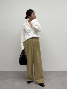 「スラックスパンツ」｜kajiharaさん（レディース・157cm）の秋コーディネート