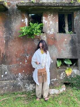 「A ROOM MODELのアイテム」を使った、Han Hsiaoさん（レディース・153cm）の夏コーディネート