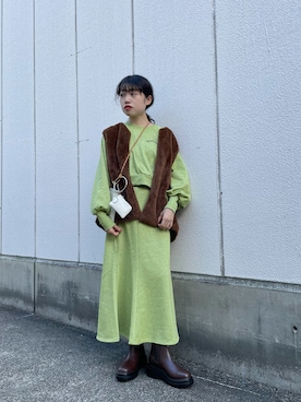 「スウェットスカート」｜「アイテム（その他アウター）」を使った、aoiさん（レディース・149cm）の秋コーディネート