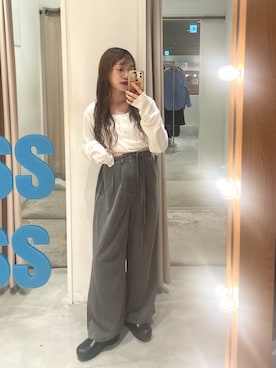 「アイテム（スラックス）」を使った、aoiさん（レディース・149cm）の秋コーディネート