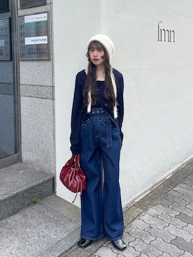 「アイテム（ニットキャップ/ビーニー）」を使った、aoiさん（レディース・149cm）の秋コーディネート