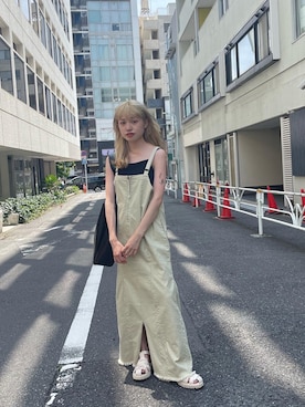 「Kastane」｜「アイテム（ジャンパースカート）」を使った、aoiさん（レディース・149cm）の夏コーディネート