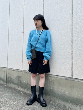「ビーズバッグ」｜「アイテム（ブーツ）」を使った、aoiさん（レディース・149cm）の秋コーディネート