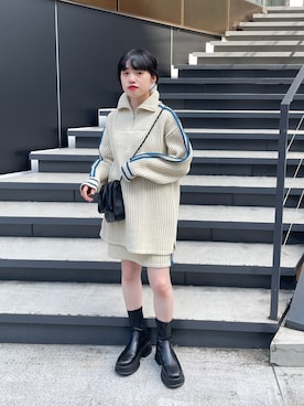 「ラインニット」｜aoiさん（レディース・149cm）の夏コーディネート