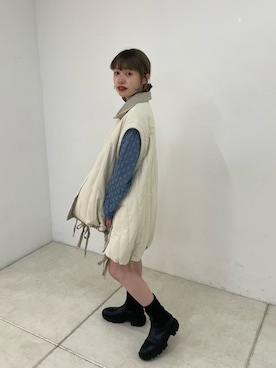 「Kastane（カスタネ）のアイテム（ダウンジャケット/コート）」を使った、aoiさん（レディース・149cm）の秋コーディネート