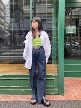 「フレアデニム」｜aoiさん（レディース・149cm）の夏コーディネート