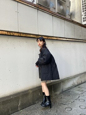 「スクエアトゥ」｜「アイテム（ミリタリージャケット）」を使った、aoiさん（レディース・149cm）の秋コーディネート
