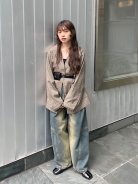 「季節の変わり目羽織コーデ」｜「アイテム（ジャケット/アウター）」を使った、aoiさん（レディース・149cm）の秋コーディネート