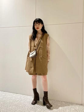 「Kastane（カスタネ）のアイテム（ベスト）」を使った、aoiさん（レディース・149cm）の夏コーディネート