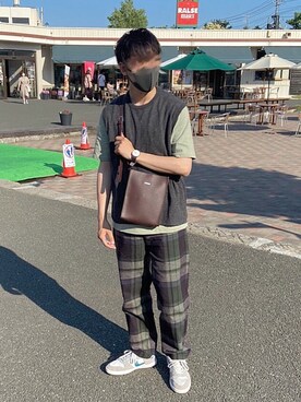「NIKE SB（ナイキエスビー）のアイテム（スニーカー、ホワイト系）」を使った、TAKIさん（メンズ・169cm）の夏コーディネート