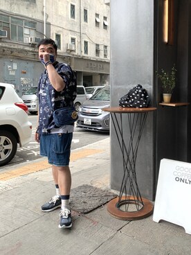 「KITH（キス）のアイテム（スニーカー）」を使った、piyyrahcazさん（メンズ・183cm）の夏コーディネート