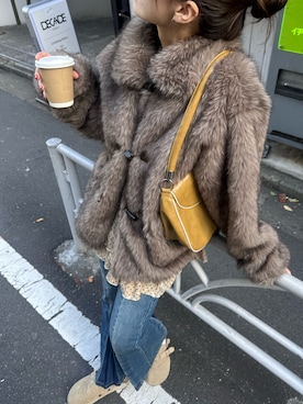 「アイテム（チュニック）」を使った、あみさん（レディース・165cm）の冬コーディネート