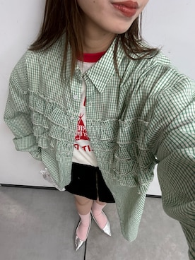 「CIAOPANIC（チャオパニック）のアイテム（Tシャツ/カットソー）」を使った、あみさん（レディース・165cm）の春コーディネート