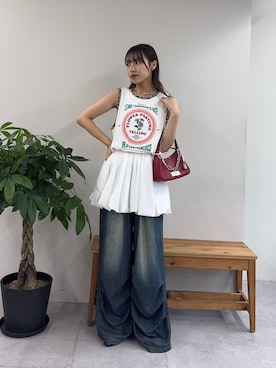 「HELLO.SANFRANCISCO（ハローサンフランシスコ）のアイテム」を使った、清野亜美さん（骨格ウェーブ・レディース・165cm）の夏コーディネート