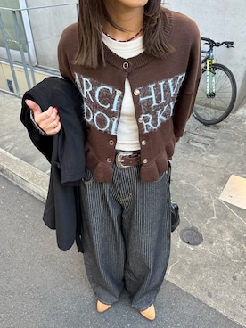 「アイテム（カーディガン/ボレロ）」を使った、あみさん（レディース・165cm・20代）の冬コーディネート