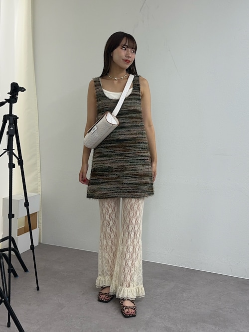 CIAOPANIC チュニック アイボリー 前後2WAY】ミックスシャギーニットベストチュニック（ベスト