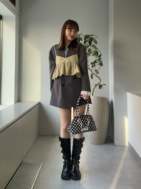 「アイテム（キャミソール）」を使った、あみさん（レディース・165cm）の秋コーディネート