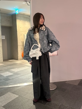 「CIAOPANIC（チャオパニック）のリボンレイヤードラインストーンスラックス（スラックス、ブラック系）」を使った、あみさん（レディース・165cm）の夏コーディネート