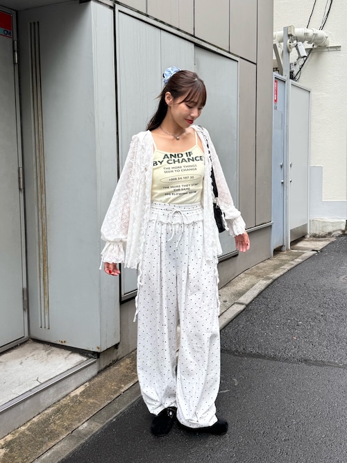 チャオパニック　レースメローフーディートップス　アイボリー レースメローフーディートップス（Tシャツ/カットソー