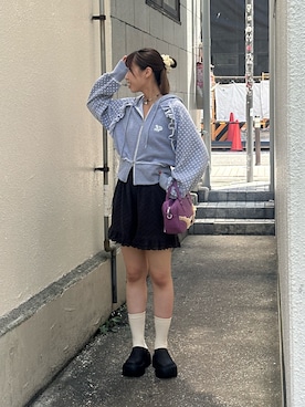 「アイテム（パーカー）」を使った、清野亜美さん（レディース・165cm）の夏コーディネート
