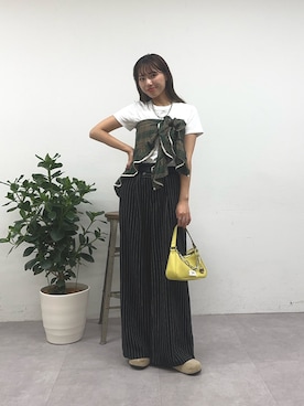 「アイテム（バンダナ/スカーフ）」を使った、清野亜美さん（レディース・165cm・20代）の夏コーディネート