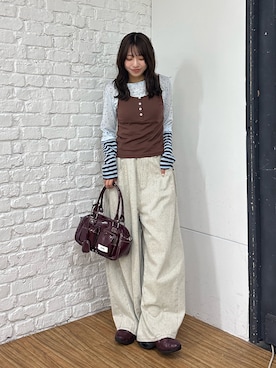 「GRAIN（グレイン）のアイテム」を使った、あみさん（レディース・165cm）の夏コーディネート