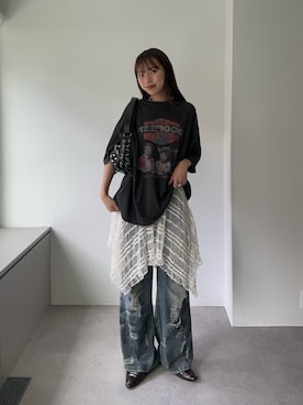 「CIAOPANIC（チャオパニック）のアイテム（スカート）」を使った、あみさん（レディース・165cm）の夏コーディネート