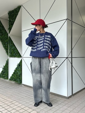 「アイテム（帽子）」を使った、清野亜美さん（レディース・165cm・20代）の冬コーディネート