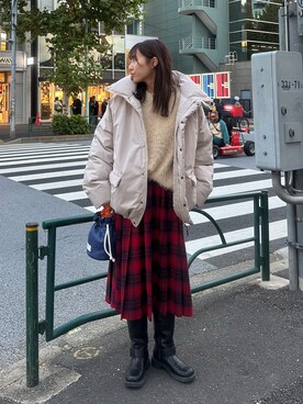 「CIAOPANIC（チャオパニック）のアイテム（ダウンジャケット/コート）」を使った、あみさん（レディース・165cm）の冬コーディネート