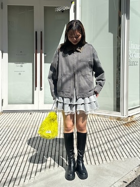 「アイテム（ブルゾン）」を使った、清野亜美さん（レディース・165cm・20代）の秋コーディネート