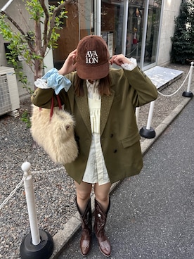 「アイテム（キャミソール）」を使った、あみさん（レディース・165cm）の秋コーディネート