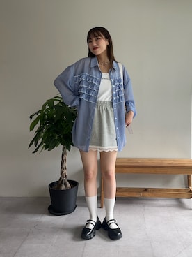 「アイテム（キャミソール）」を使った、清野亜美さん（レディース・165cm・20代）の夏コーディネート
