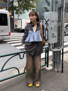 「アイテム（テーラードジャケット）」を使った、あみさん（レディース・165cm）の秋コーディネート