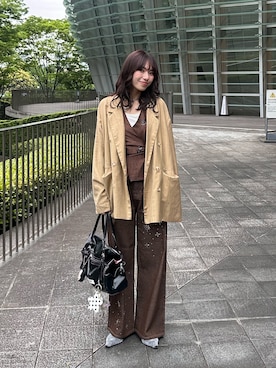「GRAIN（グレイン）のアイテム」を使った、あみさん（レディース・165cm）の春コーディネート
