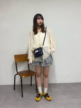 「CIAOPANIC（チャオパニック）のアイテム（Tシャツ/カットソー）」を使った、あみさん（レディース・165cm）の夏コーディネート