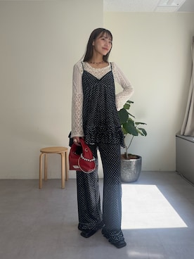 「アイテム（チュニック）」を使った、清野亜美さん（レディース・165cm・20代）の夏コーディネート