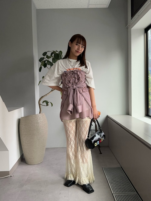 レースフレアレイヤードフリルパンツ（その他パンツ