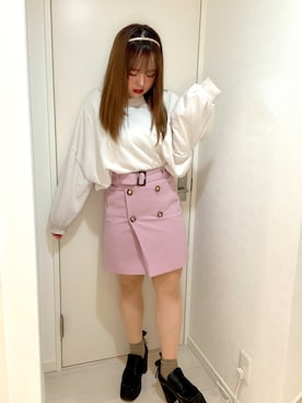 「apres jour（アプレジュール）のアイテム（スウェット）」を使った、ぴの。さん（レディース・156cm）の春コーディネート