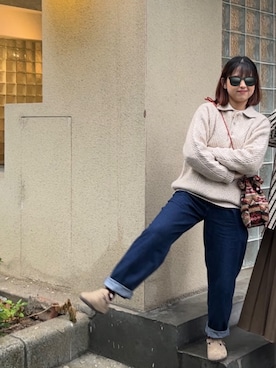 「日系极简」｜「アイテム（サンダル）」を使った、abee1111さん（レディース・156cm）の冬コーディネート