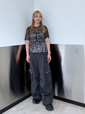 「アイテム（カーゴパンツ）」を使った、Nanaさん（レディース・157cm・20代）の夏コーディネート