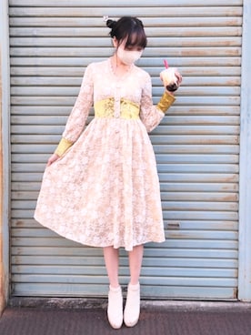 「古着好きな人と繋がりたい」｜「アイテム（パンプス）」を使った、pikaさん（レディース・168cm）の冬コーディネート