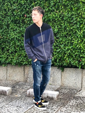 「FENDI（フェンディ）のアイテム（スリッポン）」を使った、jpsaitoさん（メンズ・168cm）の冬コーディネート